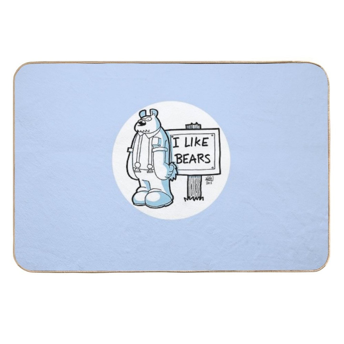 I Like Bears - White Dirt-Trapping Bath Mat