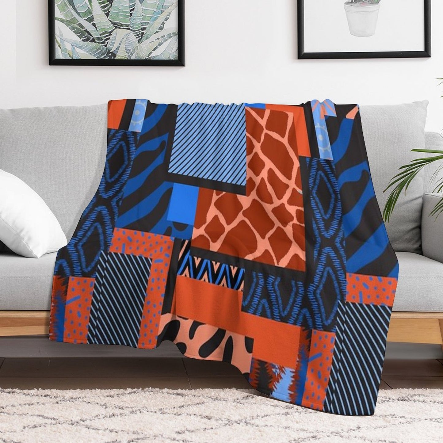 Square Prints Comfort Throw Blanket