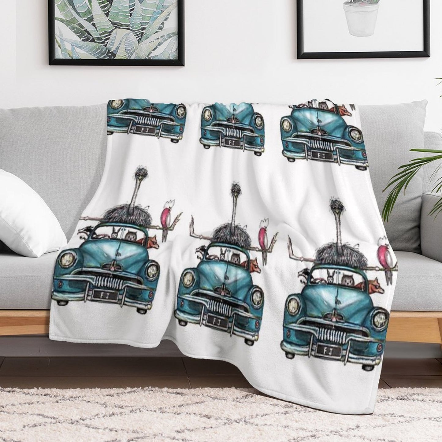 FJ Aussie Party Travel-friendly Throw Blanket