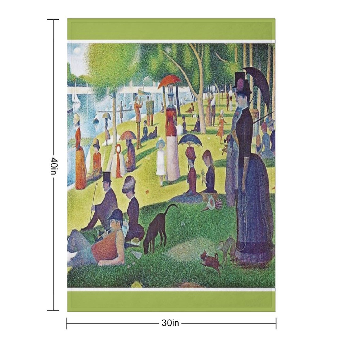 Seurat's A Sunday Afternoon on La Grande Jatte - Fine Art Pointillism Velvety-soft Throw Blanket