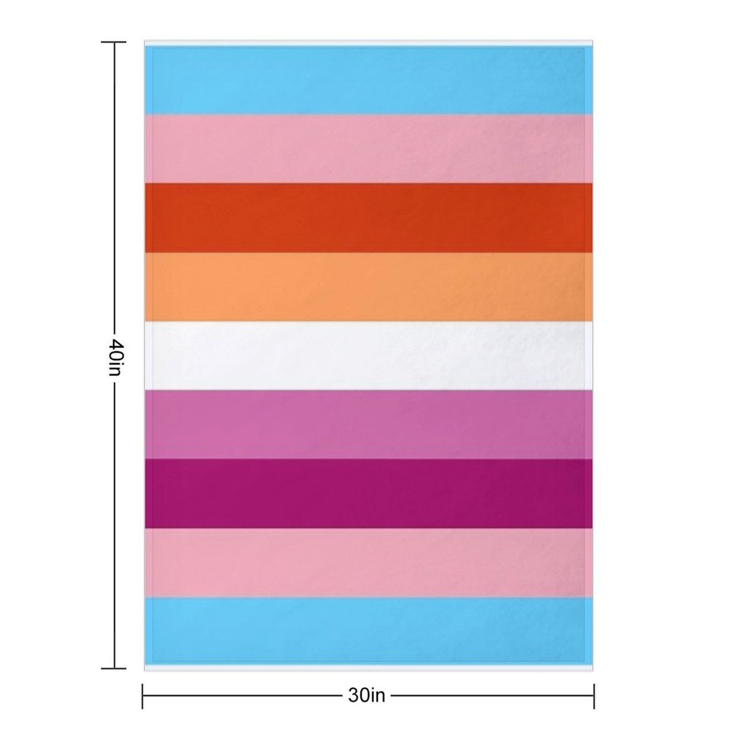 Trans Lesbian Flag Machine-washable Throw Blanket