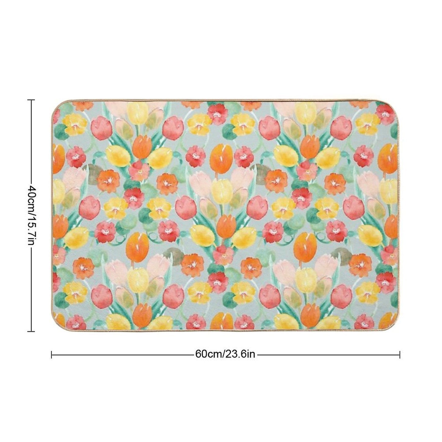 Tulips And Nasturtiums Pet-Safe Bath Mat