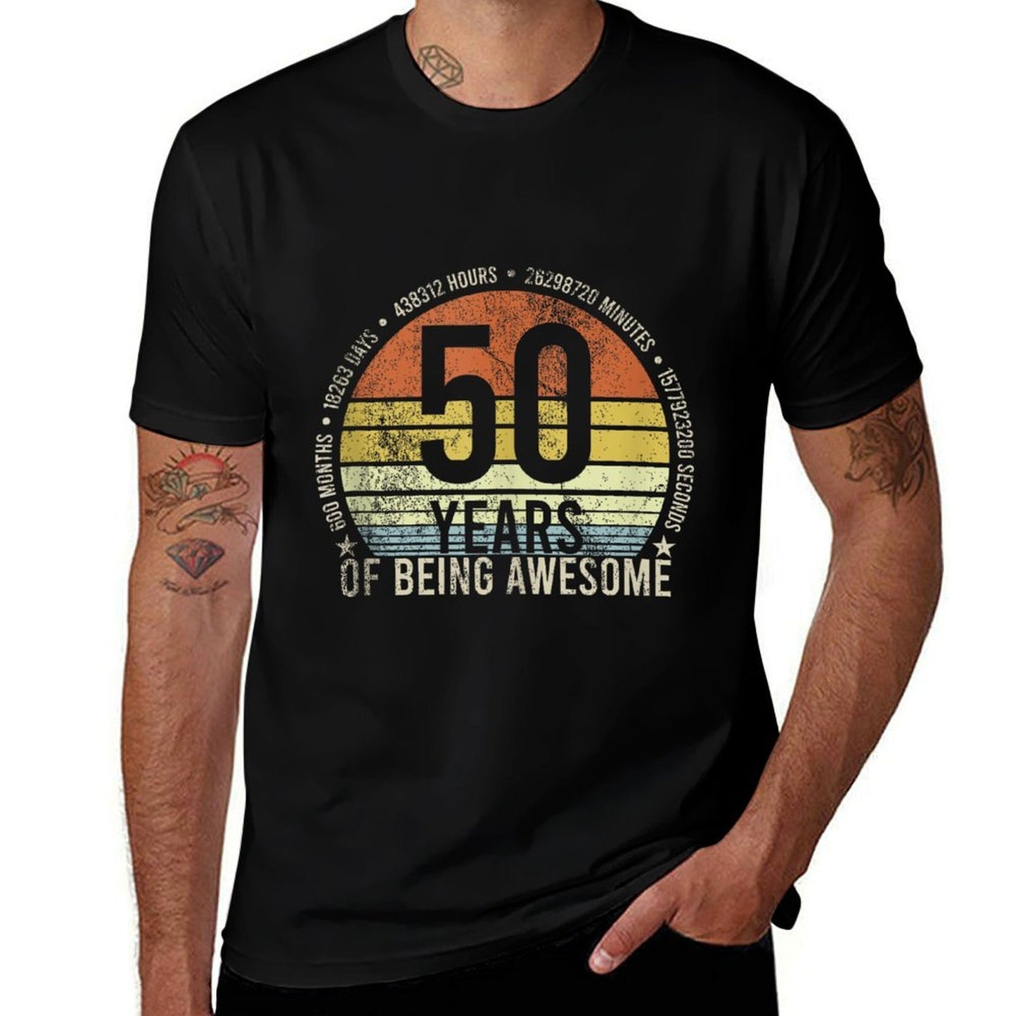 Vintage 50th Birthday 540 Months 50 Years Old Being Awesome Vintage-inspired T-Shirt