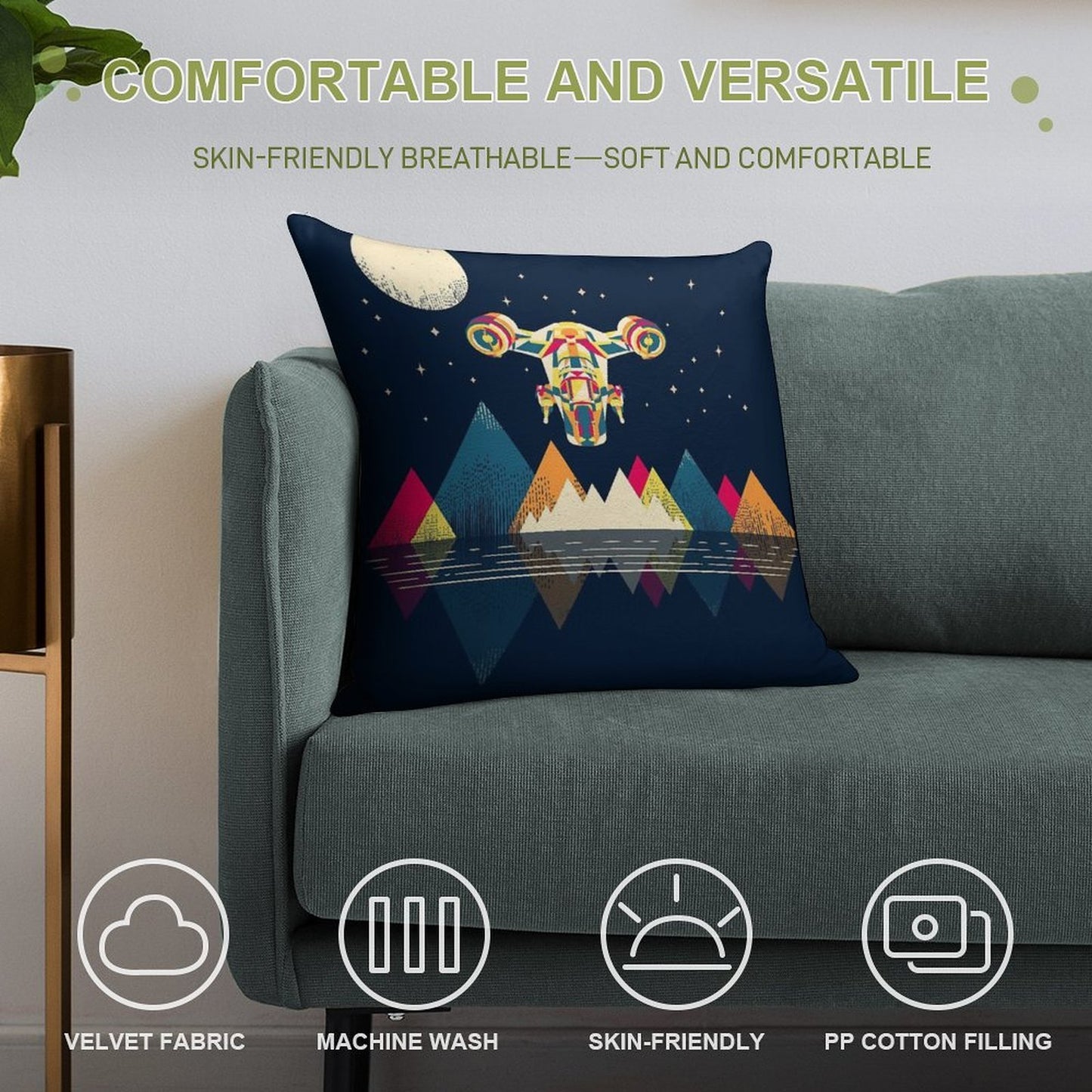 Abstract Razor Soft Washable Throw Pillow