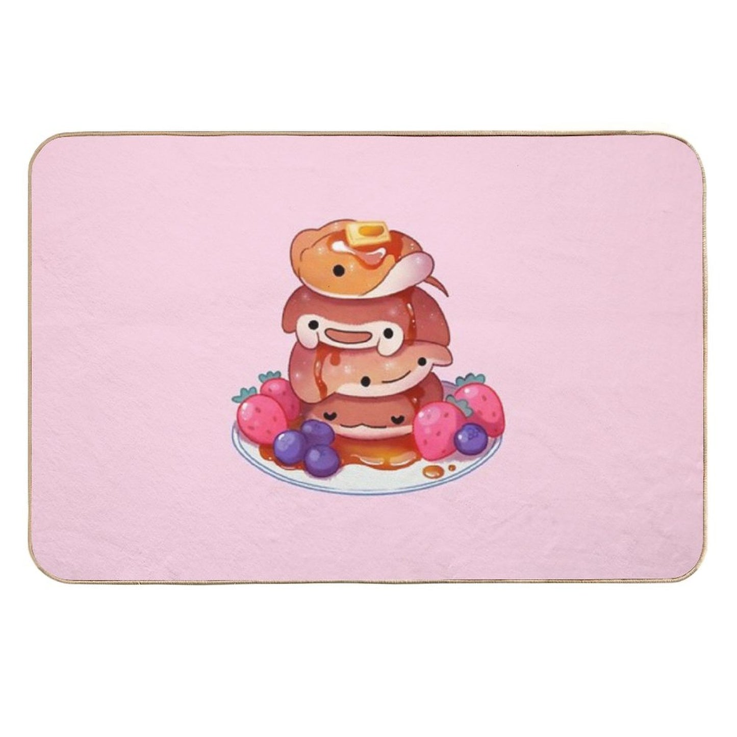 Fluffy Sea Pancakes Fade-Resistant Bath Mat