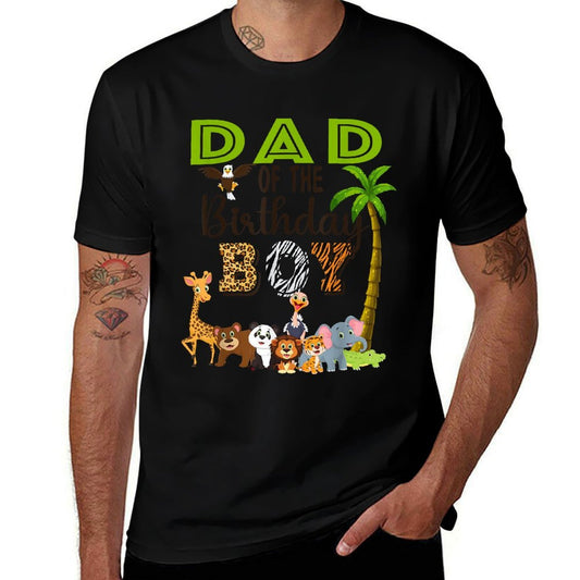 Dad of The Birthday Boy Wild Zoo Theme Safari Party  Tagless Design T-Shirt
