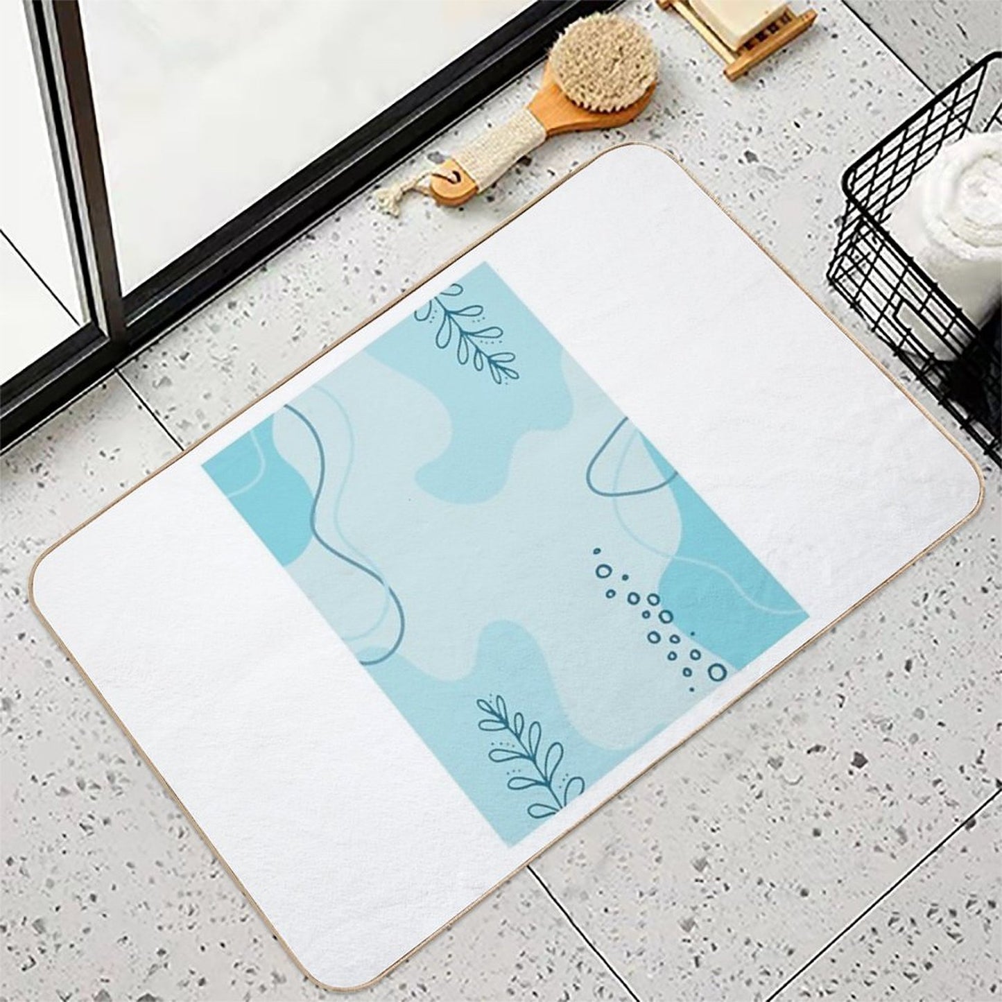 Blue Abstract Art High-Traffic Bath Mat