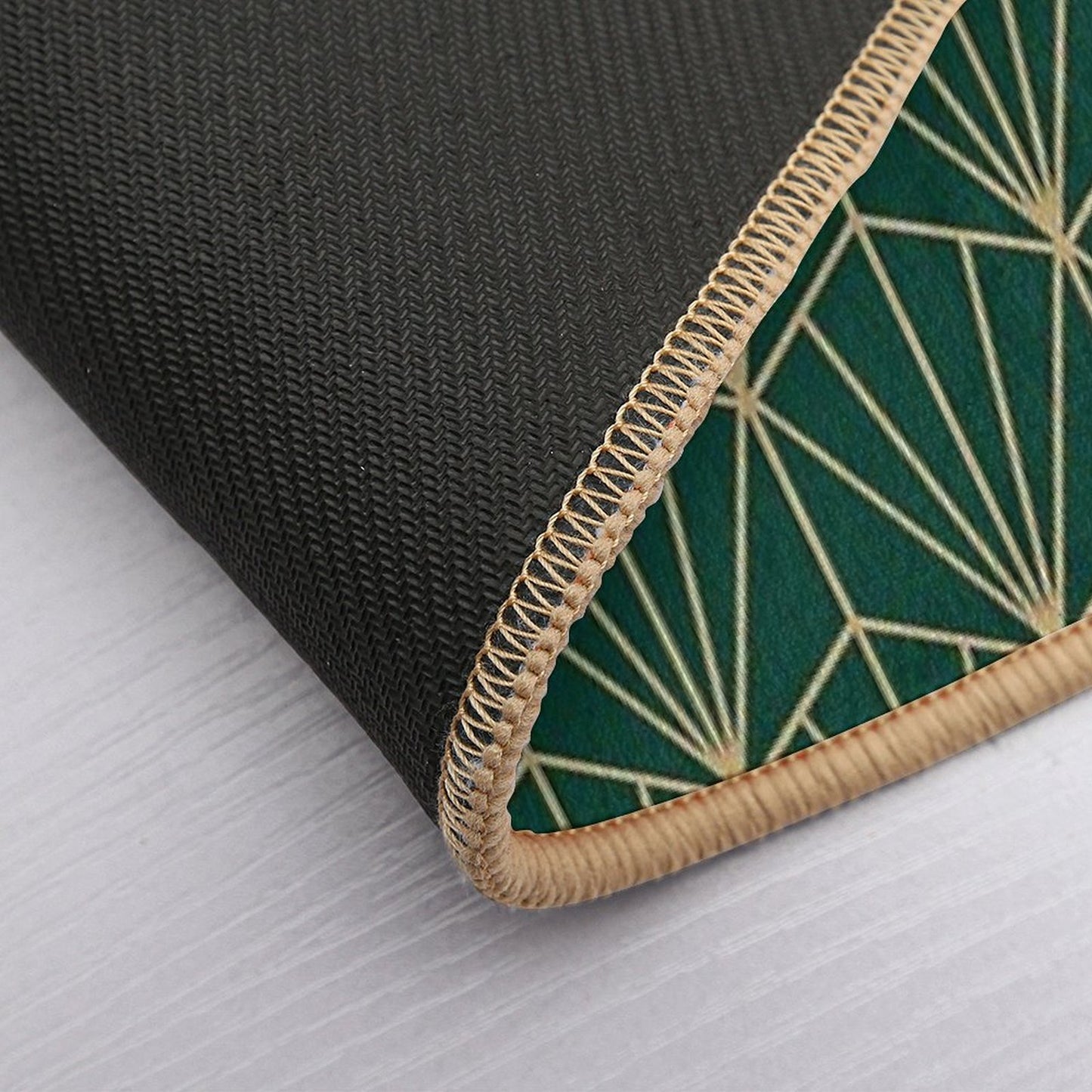 Art Deco in Green And Gold Rapid-Drying Bath Mat