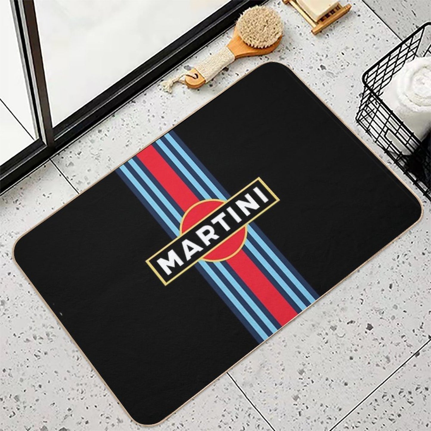 Martini Racing Stripe High-Traffic Bath Mat