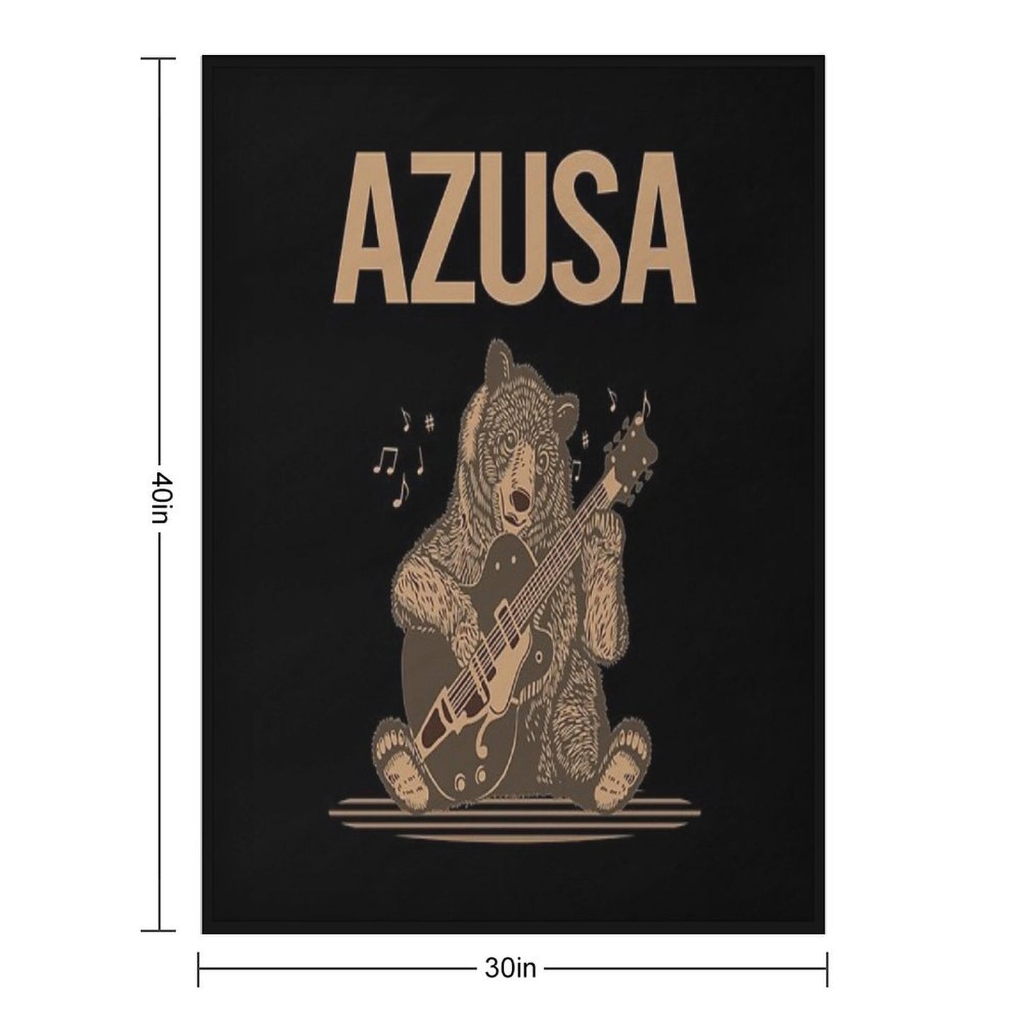 Bear With Guitar Azusa Velvety-soft Throw Blanket