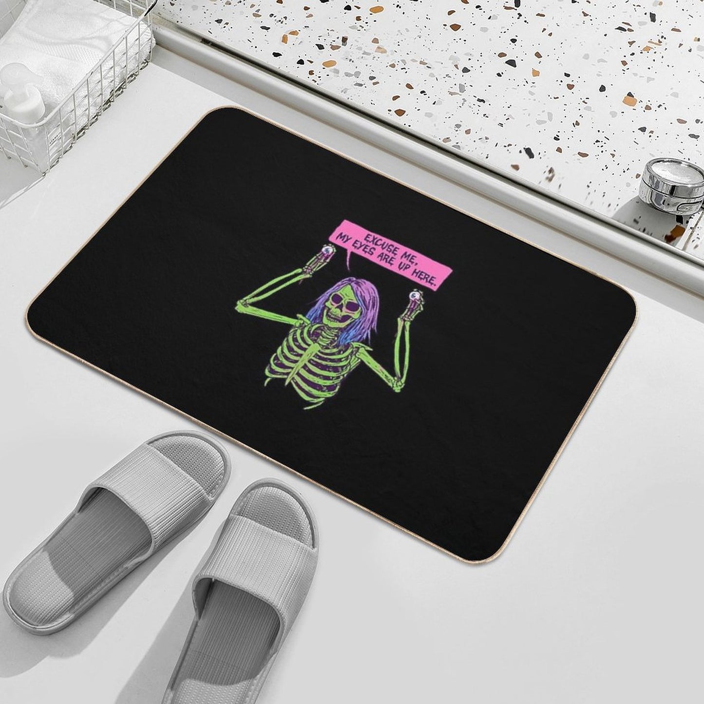 My Eyes Are Up Here Pet-Safe Bath Mat