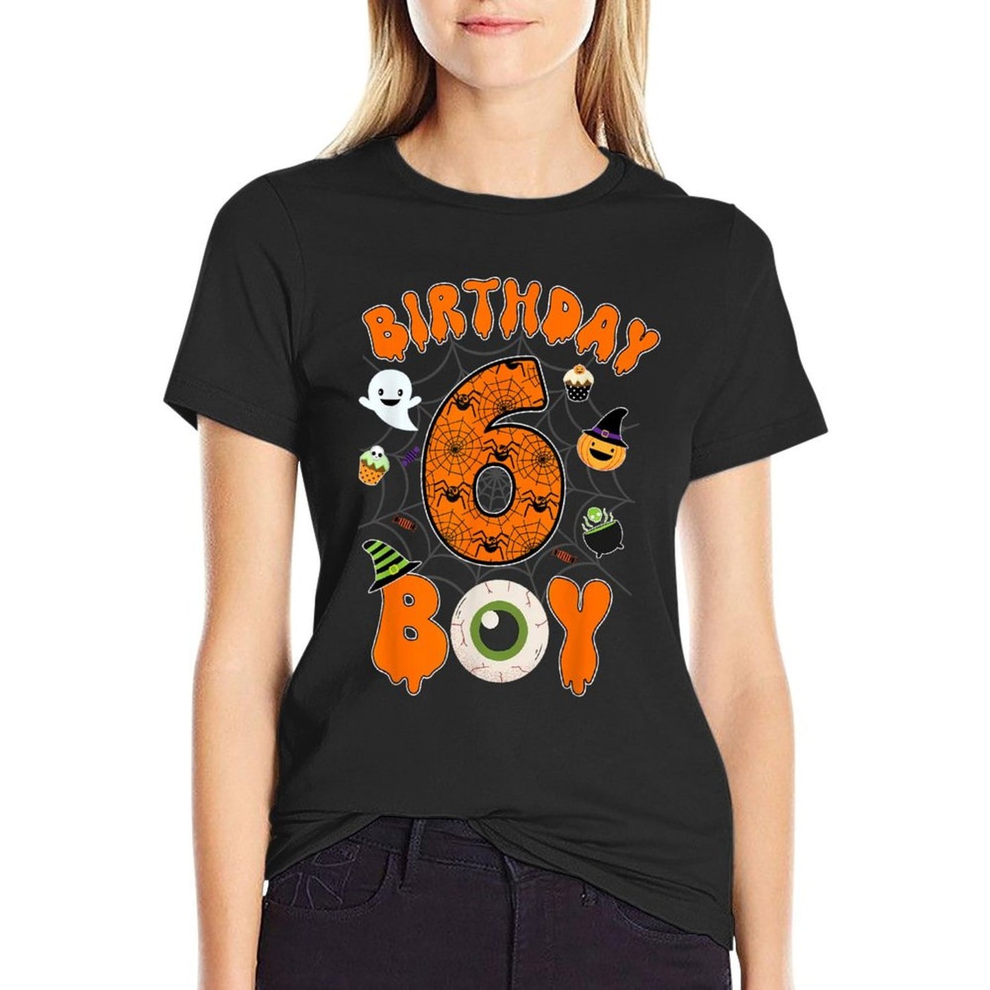 6th Birthday Halloween Spider Theme Party 6 Year Old Boys Classic T-Shirt