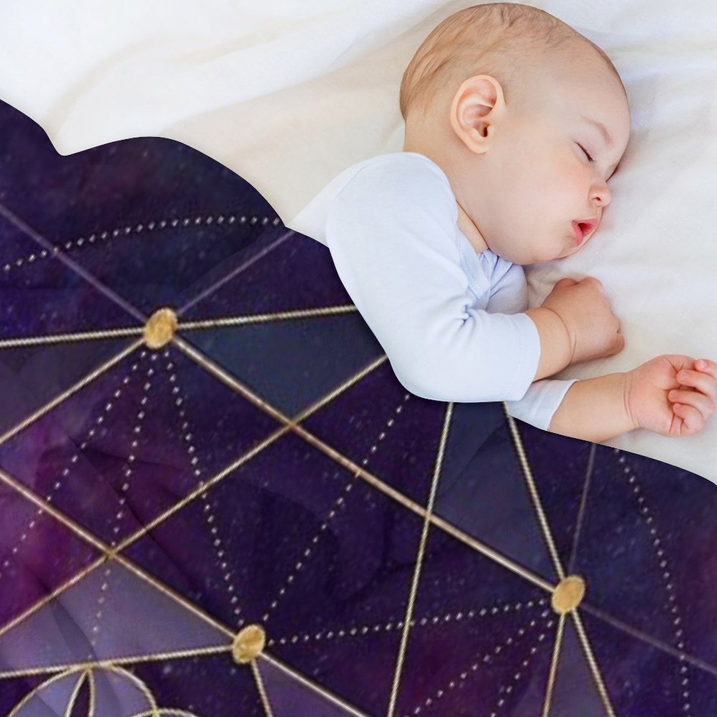 Merkabah in Flower of Life - Sacred Geometry Travel-friendly Throw Blanket