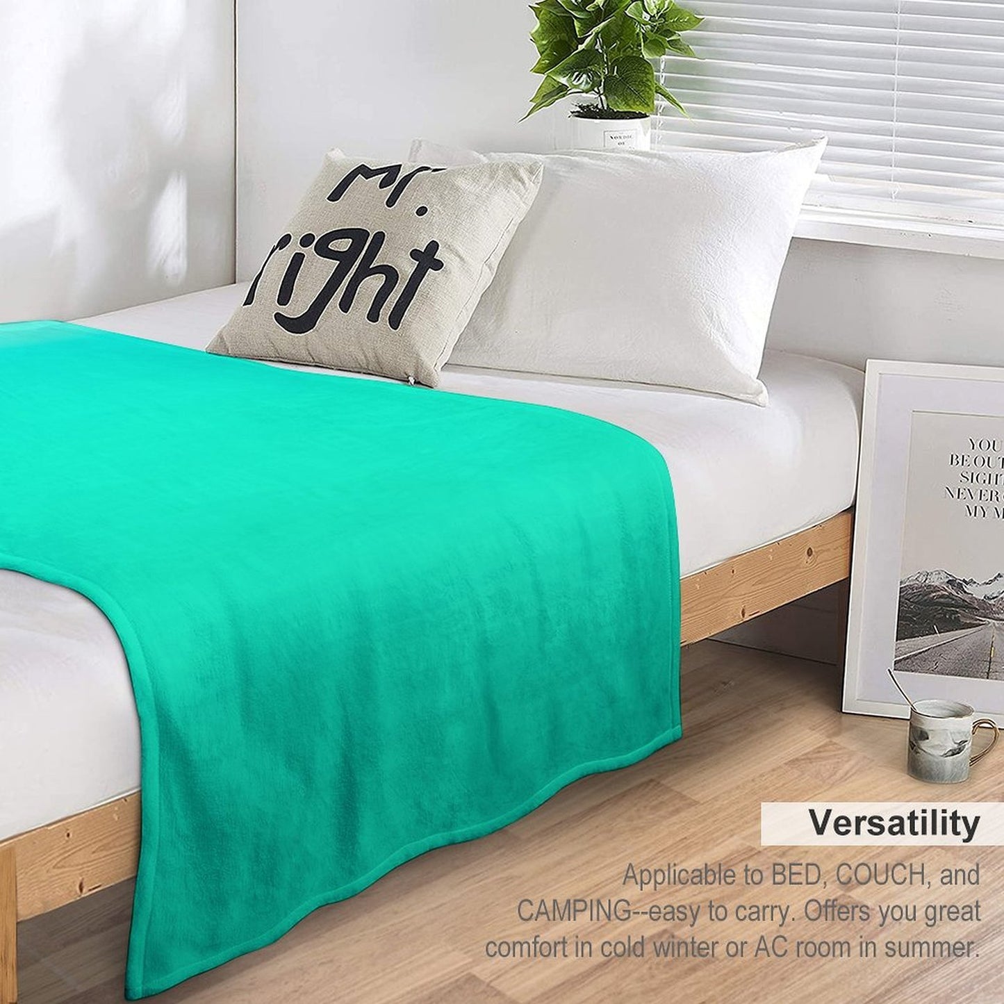 Mint Gradient Anti-pilling Throw Blanket
