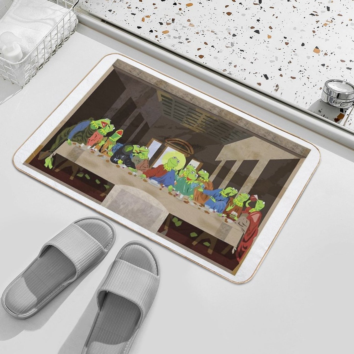 Kermit's Last Supper Anti-Trip Bath Mat