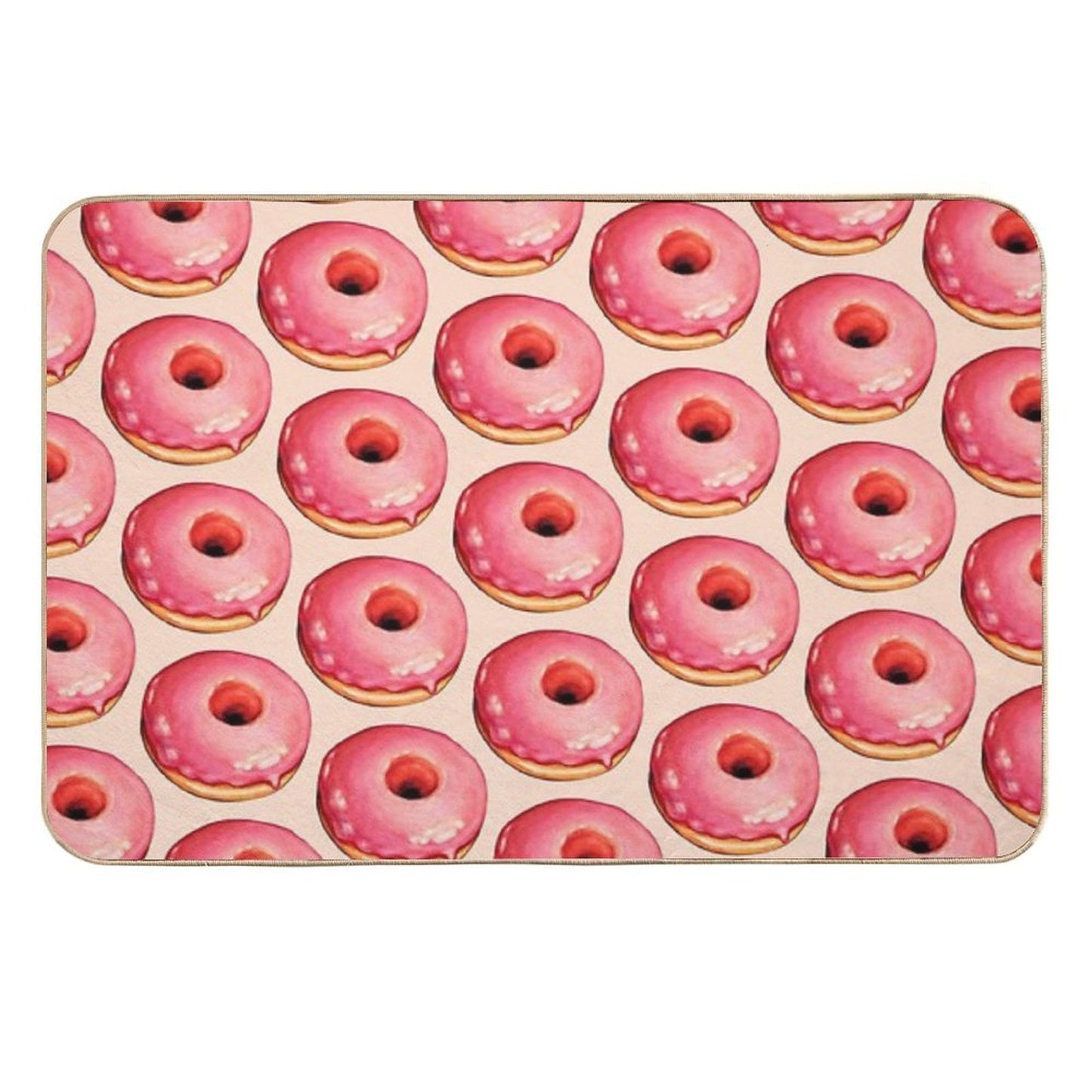 Strawberry Donut Pattern Easy To Clean Bath Mat