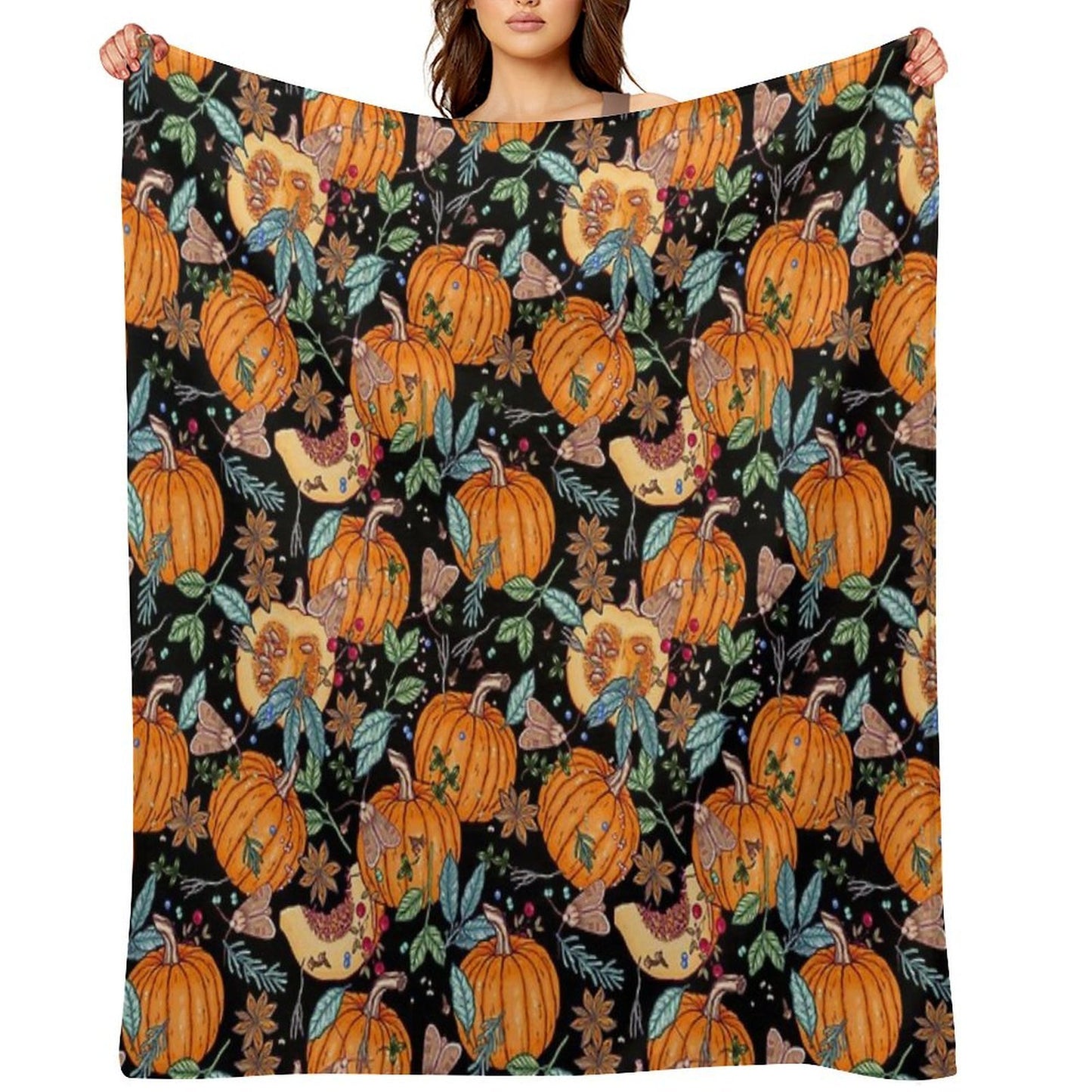 Magic Autumn Pumpkins Versatility Throw Blanket