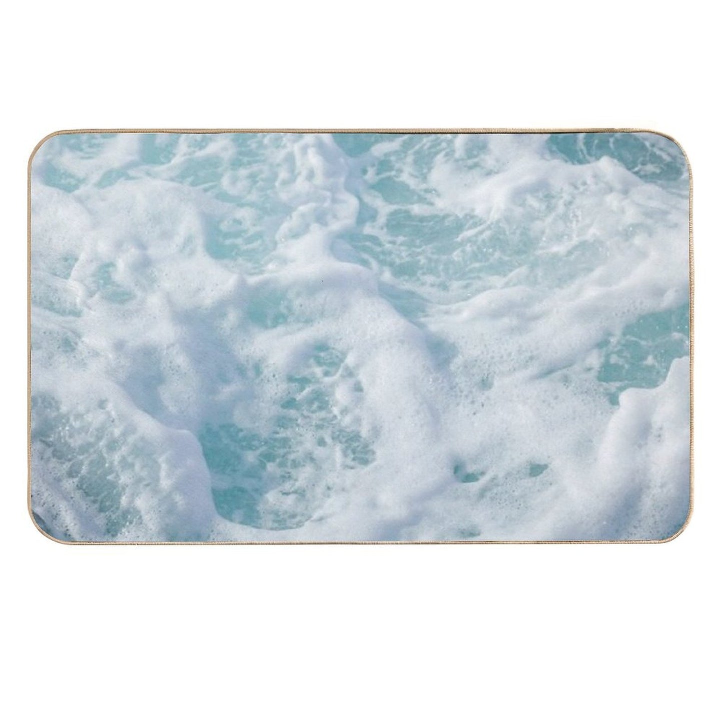 Ocean Waves, Ocean, Foam, Beach, Blue, Rocks, Summer, Wave, Sea, Waves, Water, Easy Maintenance Bath Mat