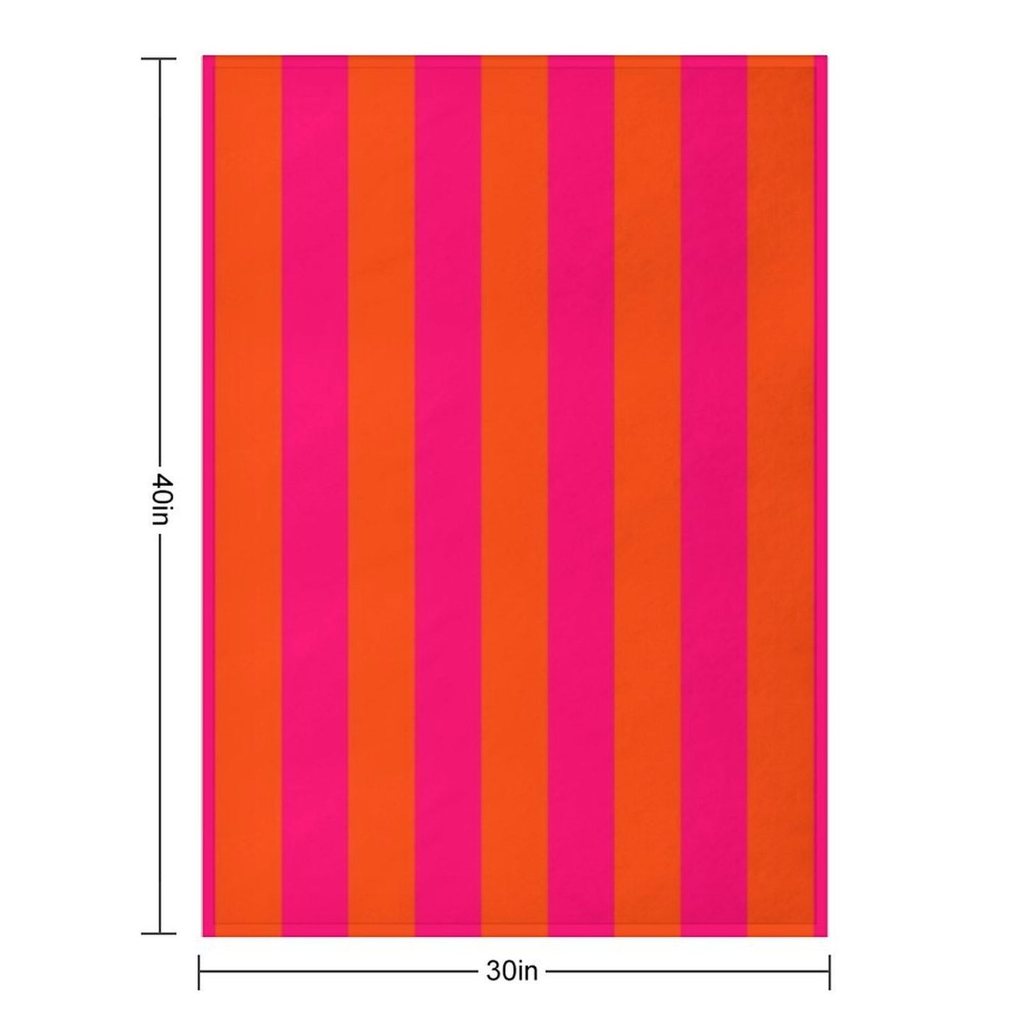 Bright Neon Pink And Orange Vertical Cabana Tent Stripes Multi-functional Throw Blanket