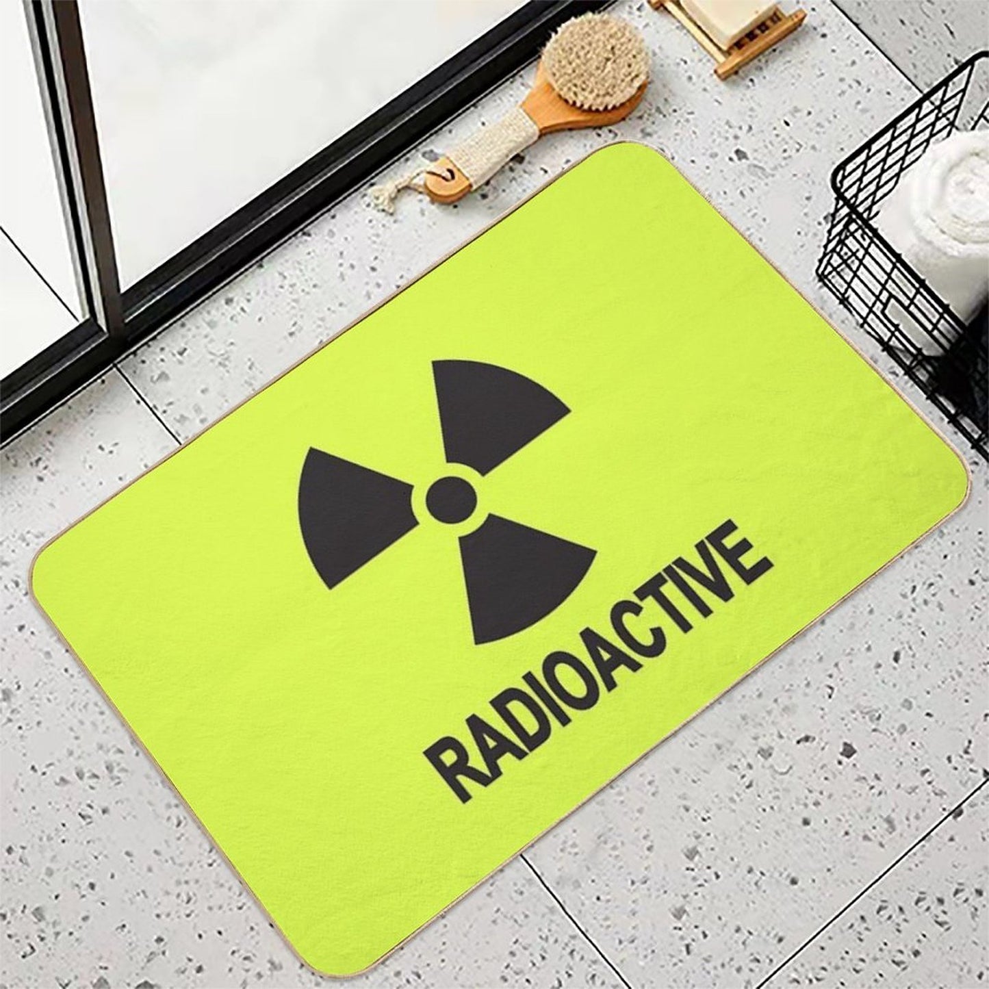 Nuclear Radioactive Sign Funny Partying Anti-Trip Bath Mat