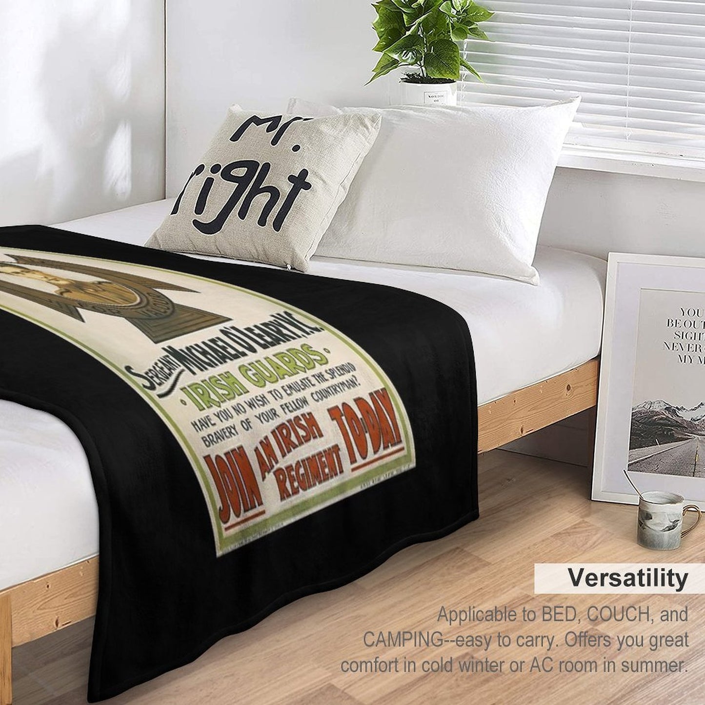 Vintage Poster Restored - Ireland (Irish Guards) Multi-functional Throw Blanket