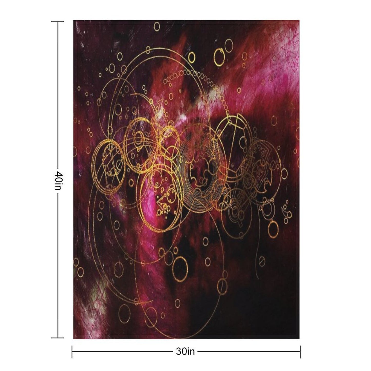 ClockWork Writing Red Compact Throw Blanket