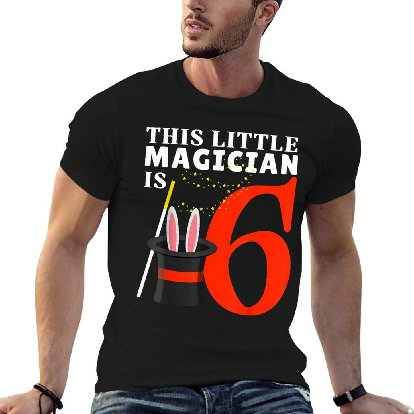 This Little Magician Is 6 Six Year 6th Birthday Party Magic Eco-friendly Material T-Shirt