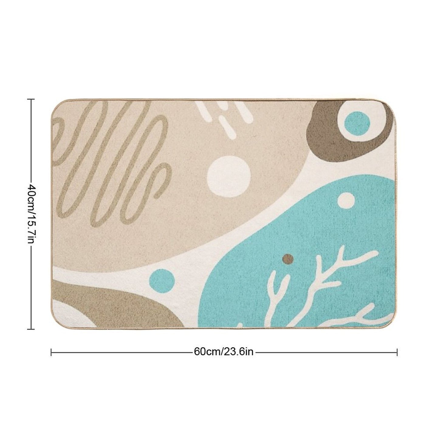 Abstract Irregular Shapes with Earth Tones Rapid-Drying Bath Mat