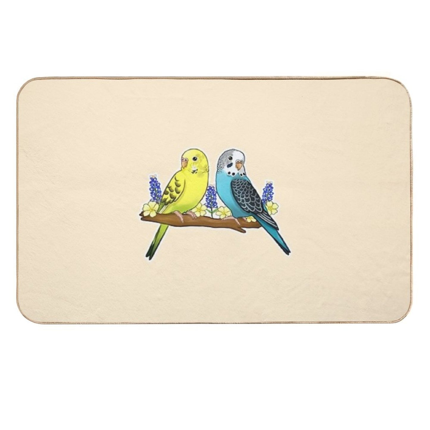 Cute Budgies Rapid-Drying Bath Mat