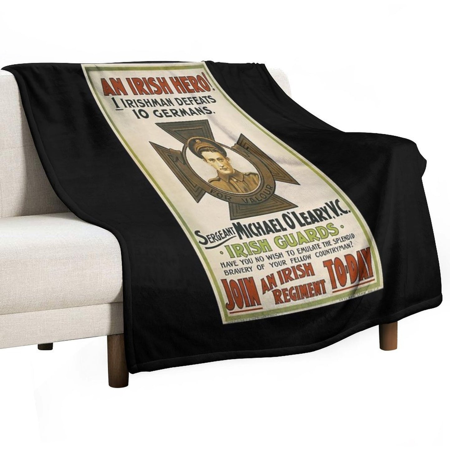 Vintage Poster Restored - Ireland (Irish Guards) Multi-functional Throw Blanket