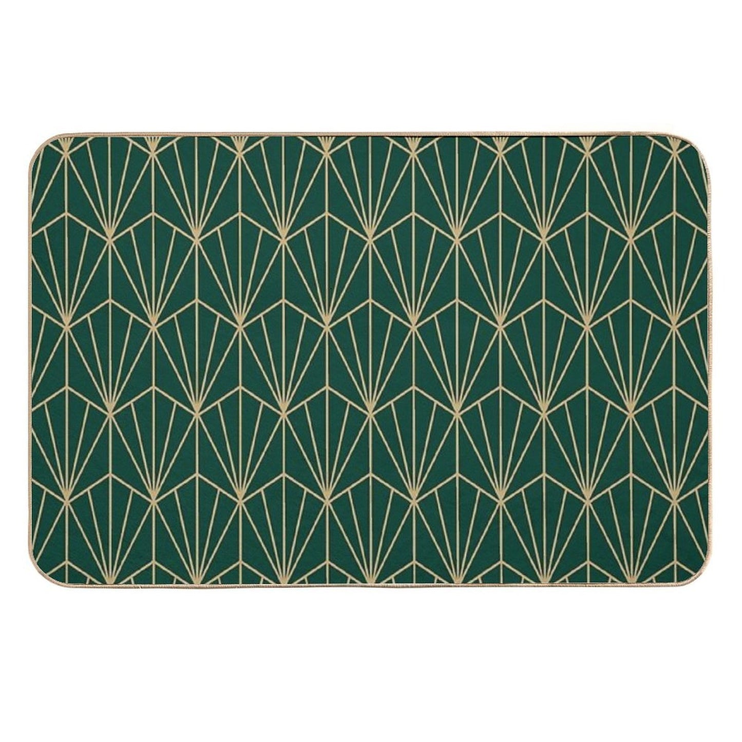 Art Deco in Green And Gold Rapid-Drying Bath Mat