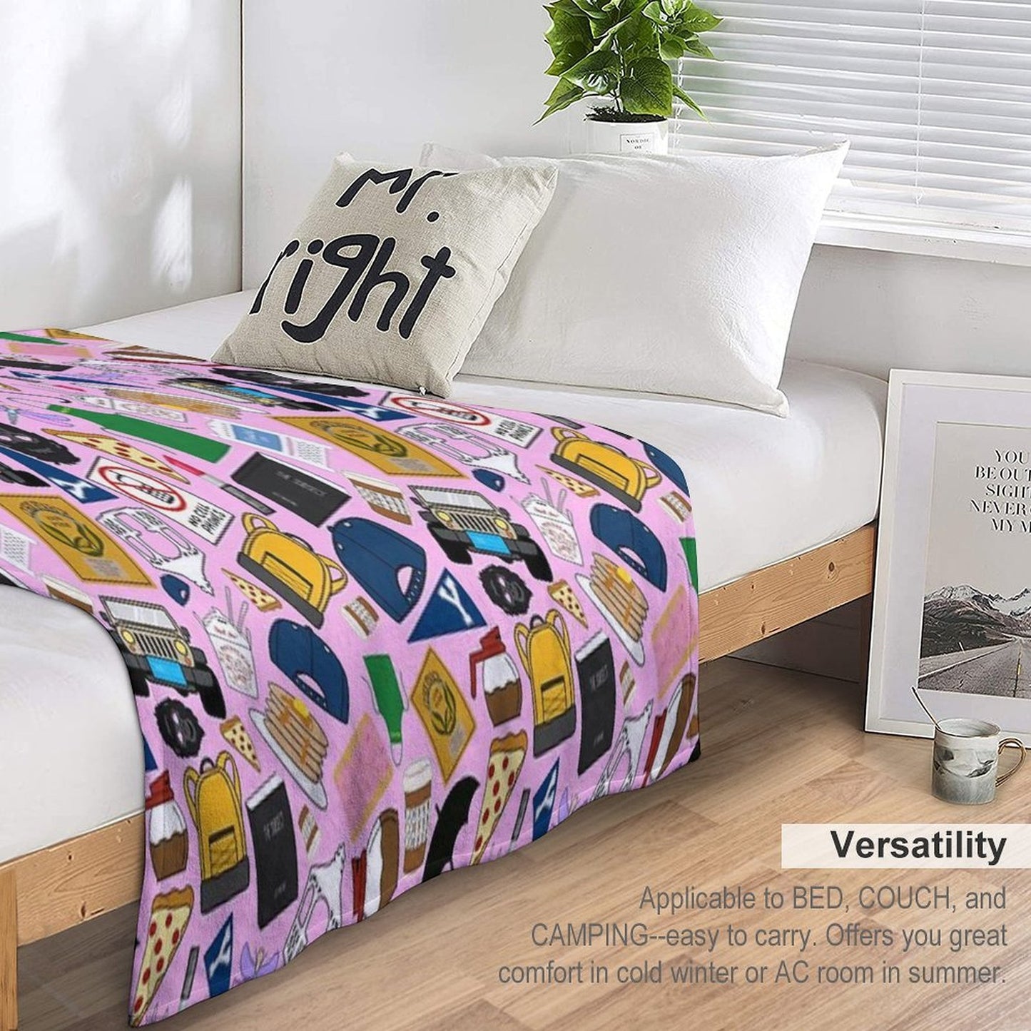 Ultimate Fan Pattern Icons All Over Print Pink Pack Sustainable Throw Blanket