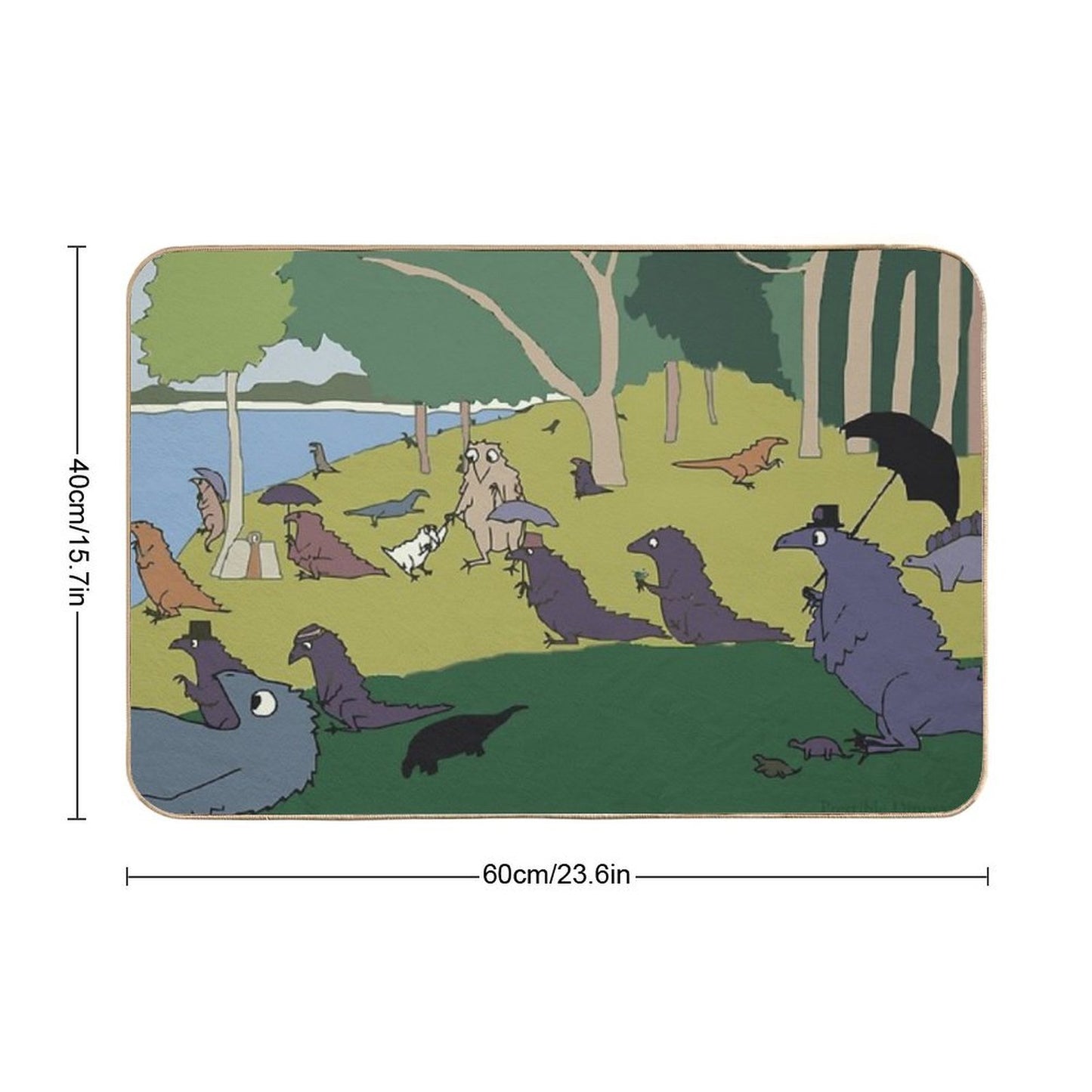 A Prehistoric Afternoon on The Island of La Grande Jatte Toxin-Free Bath Mat