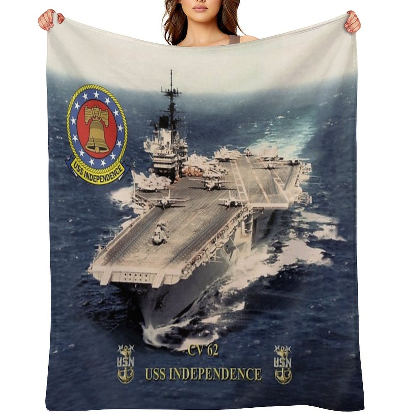 CV-62 USS Independence Sustainable Throw Blanket