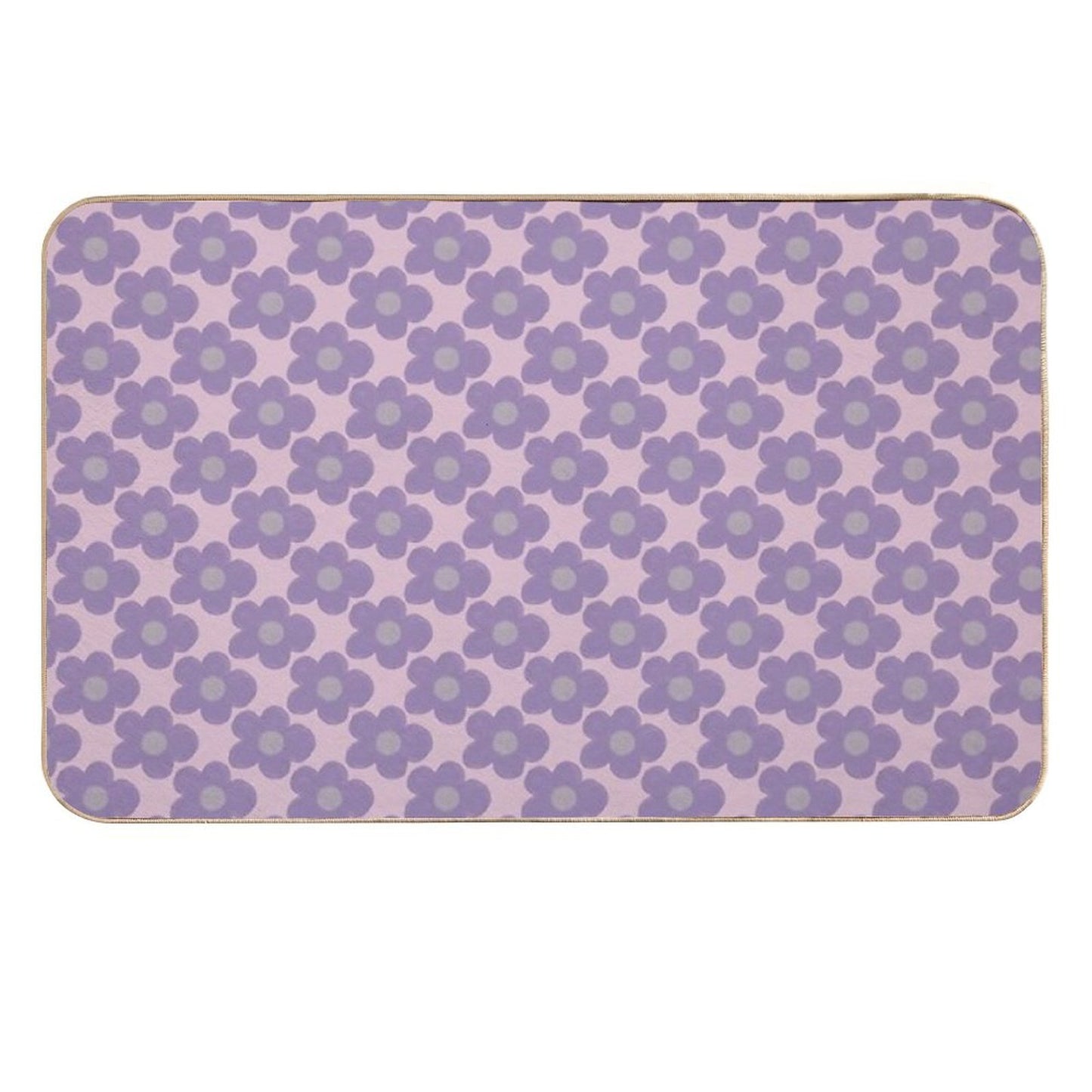 Purple Chalky Flowers Long-Lasting Bath Mat
