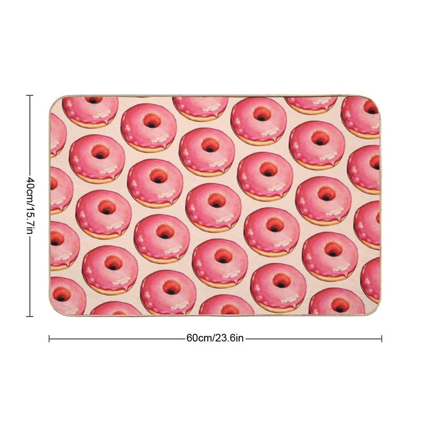Strawberry Donut Pattern Easy To Clean Bath Mat