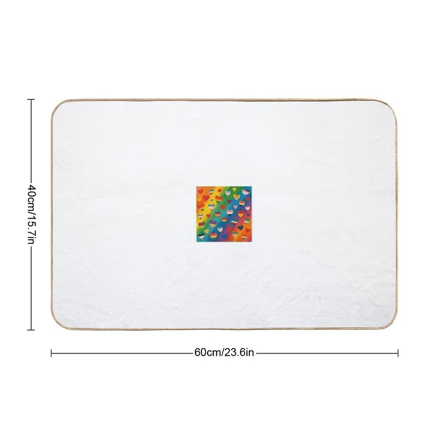 “Pride Hearts” – LGBTQIA+ Flag Love Explosion Rapid-Drying Bath Mat