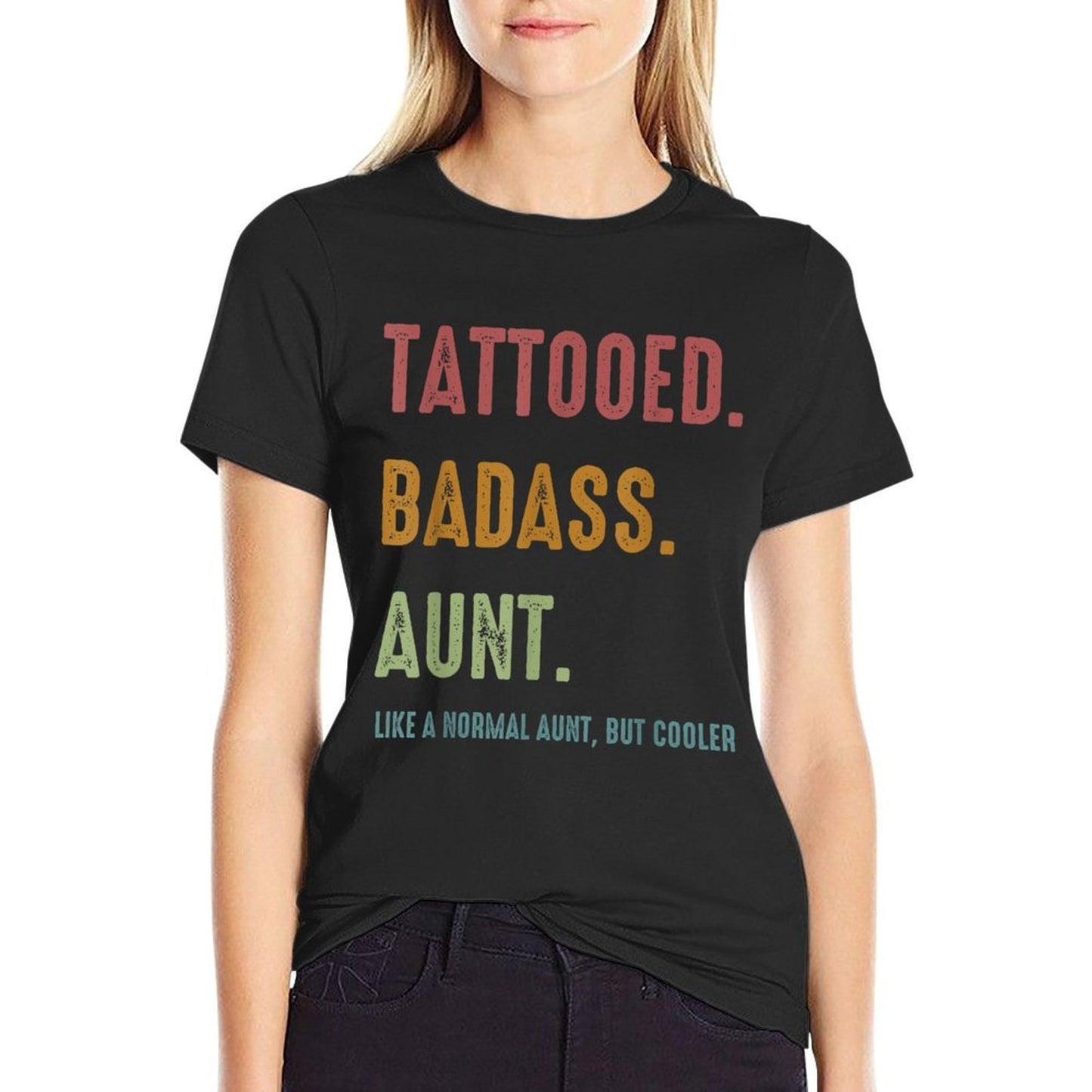 Tattooed Badass Aunt Inked Funny Present For Aunts Moisture-wicking T-Shirt