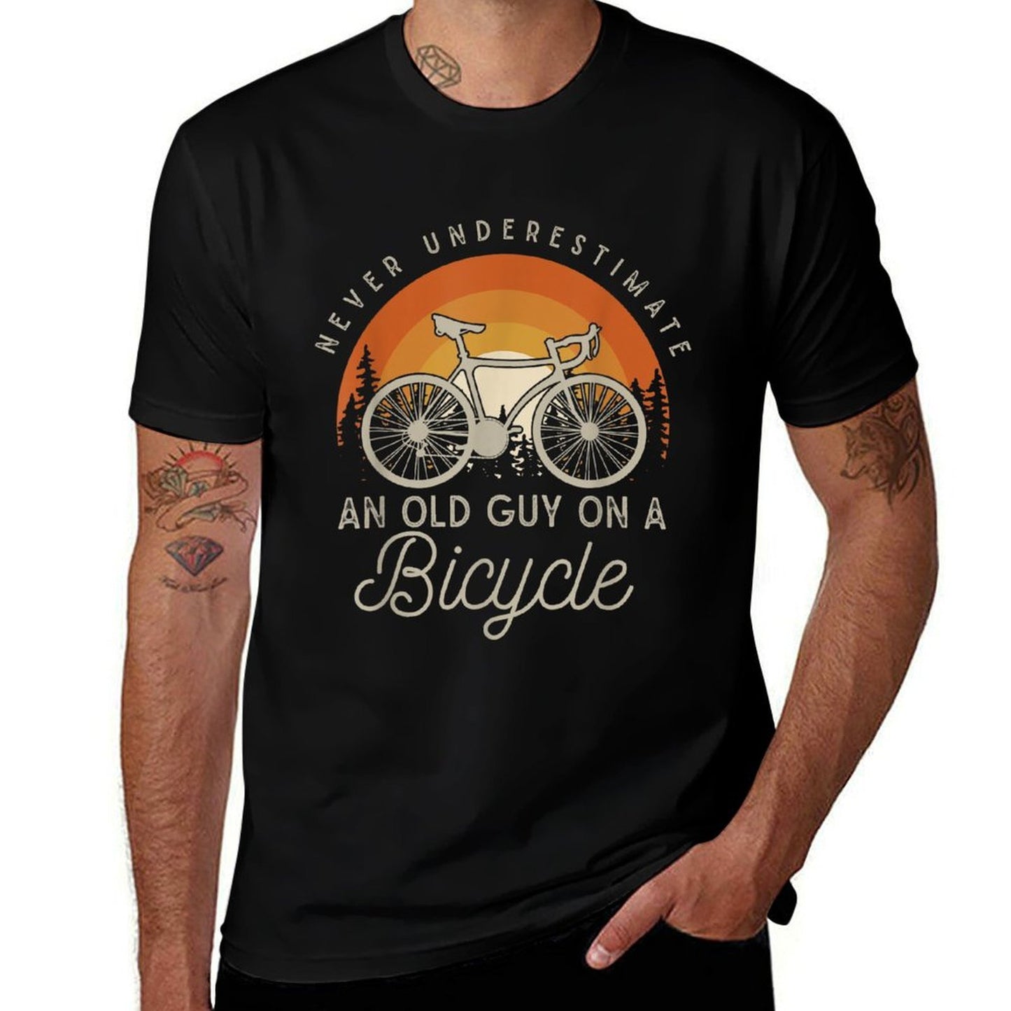 Retired Men Cyclist Biker Gift Bike Hobby Retro Bicycle Classic T-Shirt