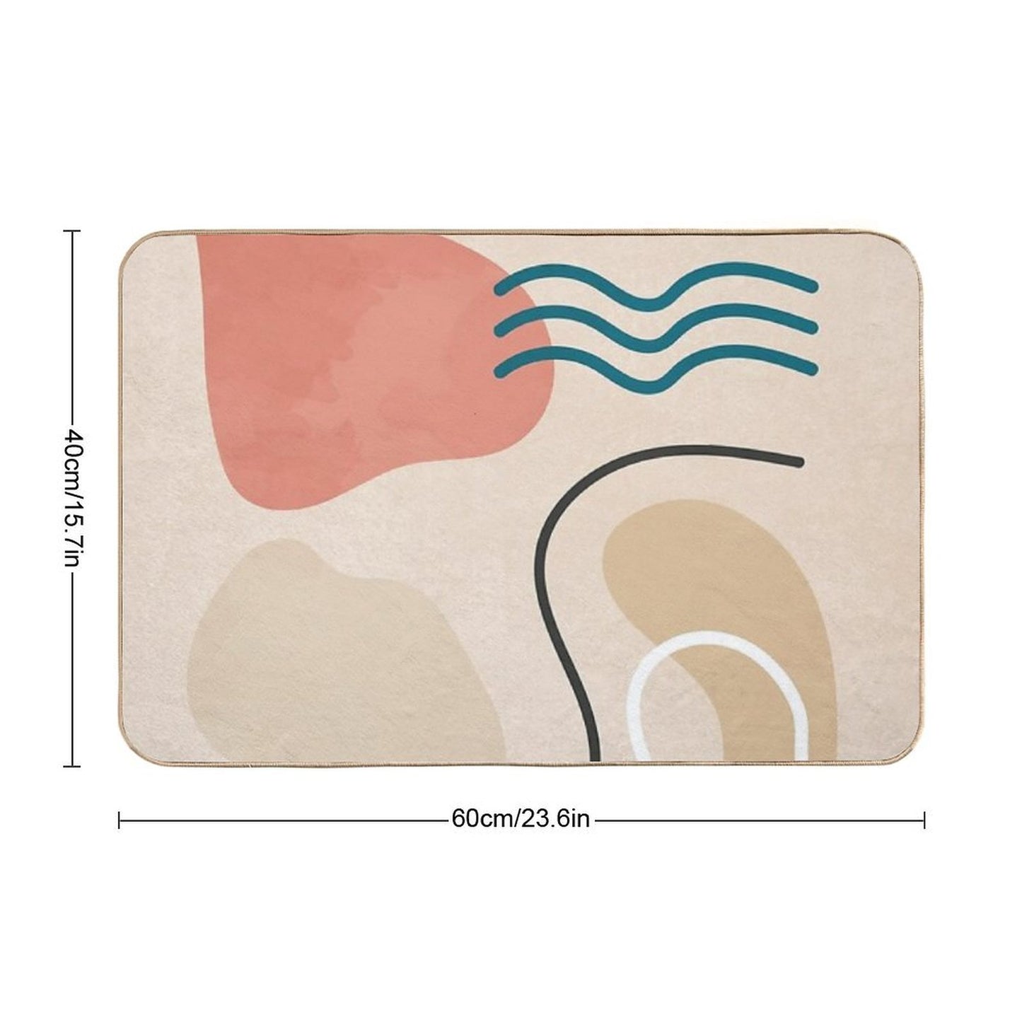 Organic Abstract Shapes Absorbent Bath Mat