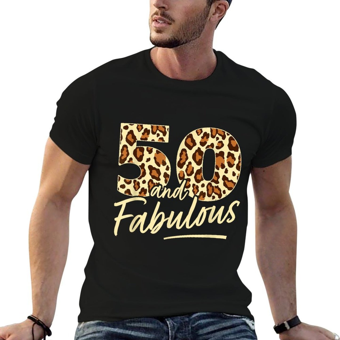 50 Year Woman Leopard Fabulous 50th Birthday Durable T-Shirt