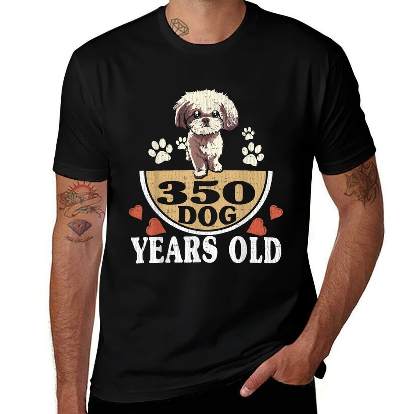 50th Birthday Gift, Funny 350 Dog Years Old Graphic-printed T-Shirt