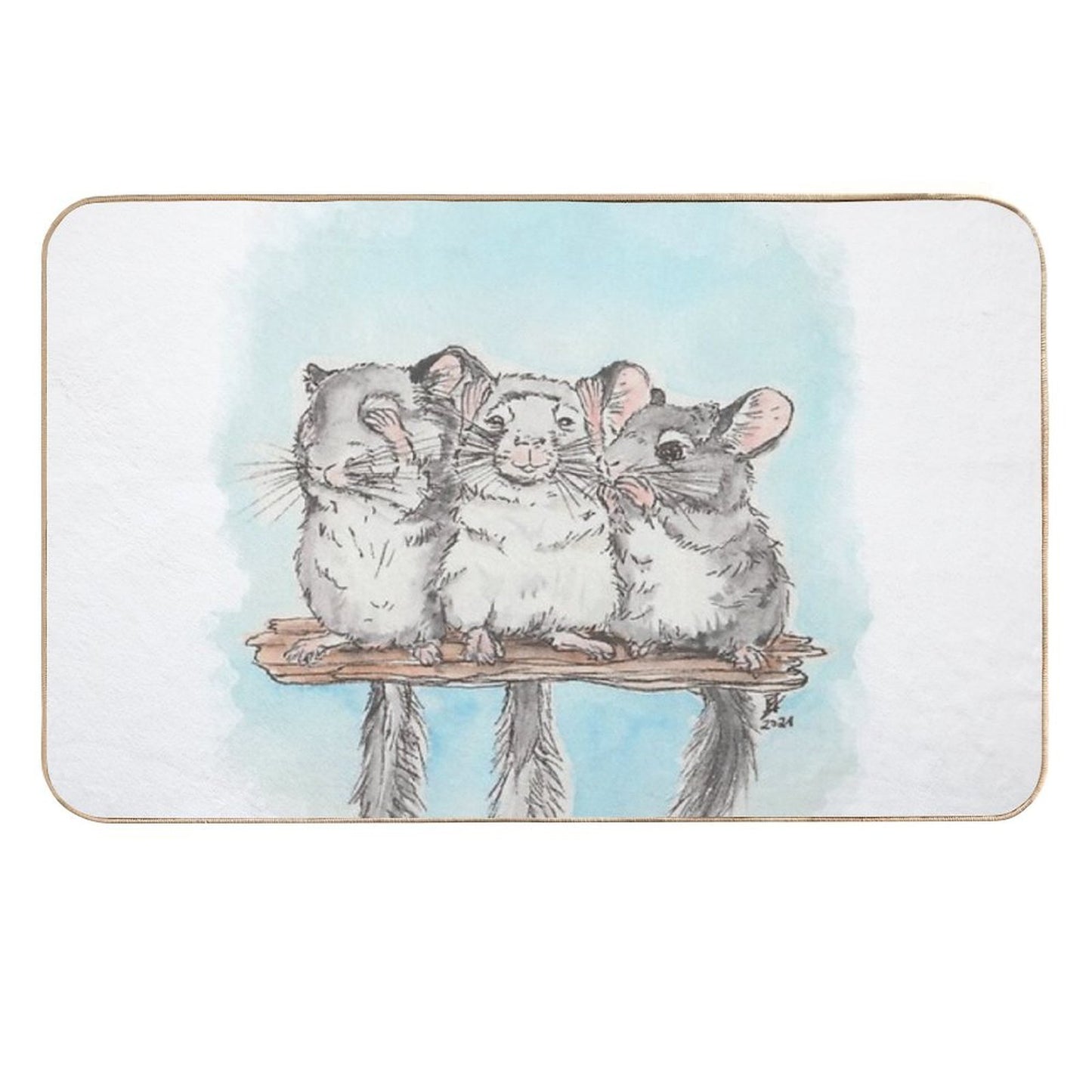 See Nothing, Hear Nothing, Say Nothing High-Traffic Bath Mat