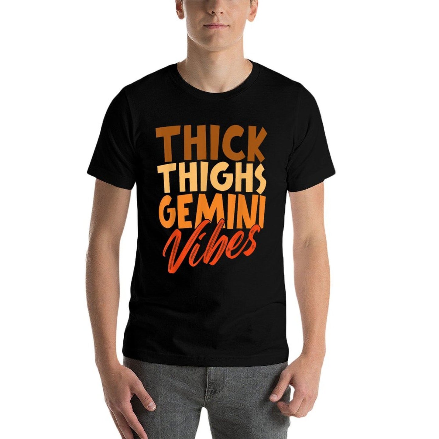 Thick Thighs Gemini Vibes Horoscope Melanin Black Queens Easy-care T-Shirt