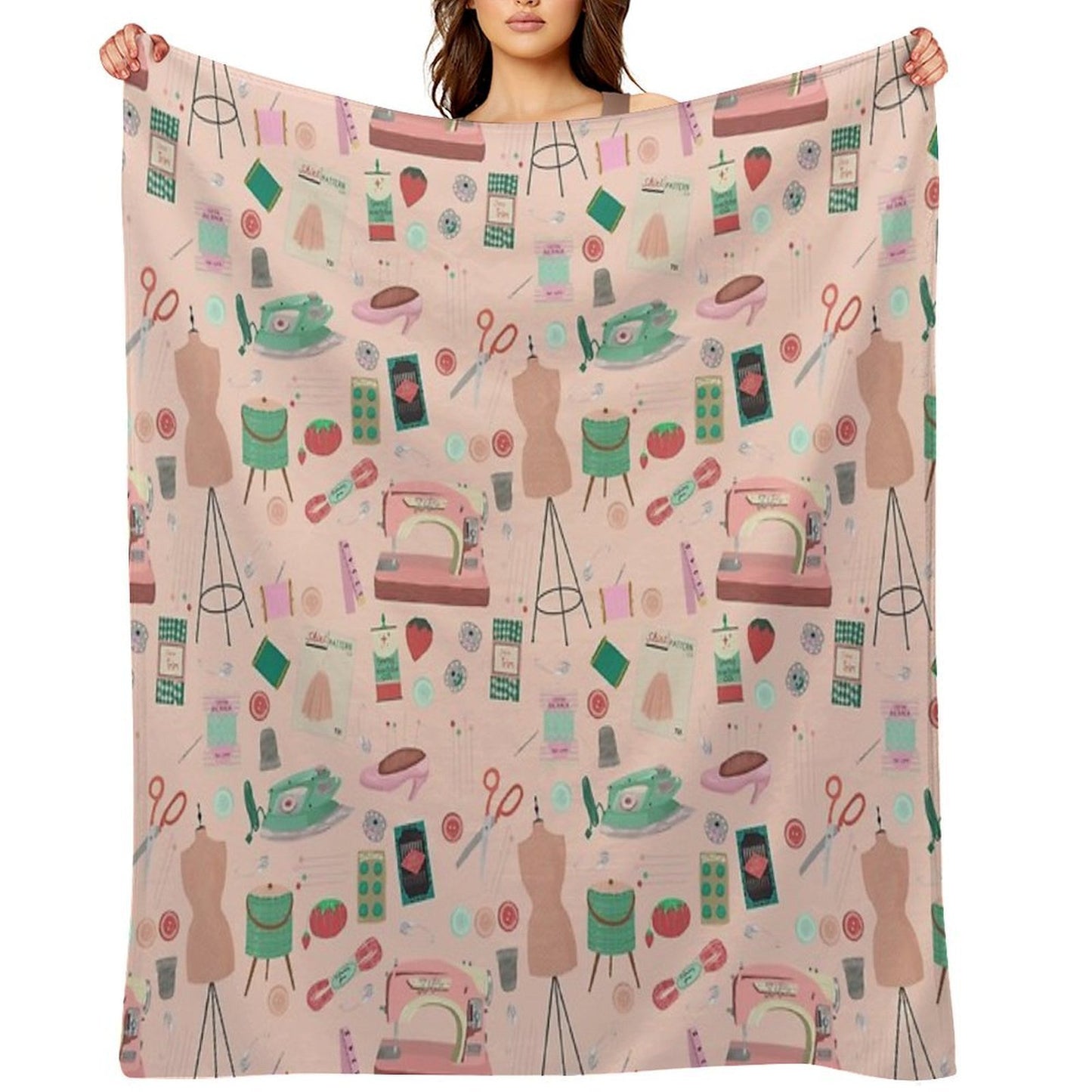 Sewing Tools And Notions Gift-ready Throw Blanket