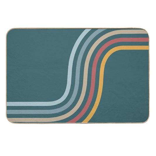 Retro Rainbow Wave Durable Bath Mat