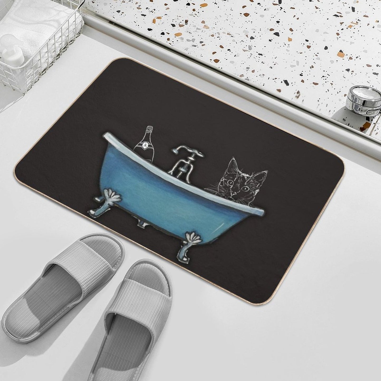 Cat Take A Bath Toxin-Free Bath Mat