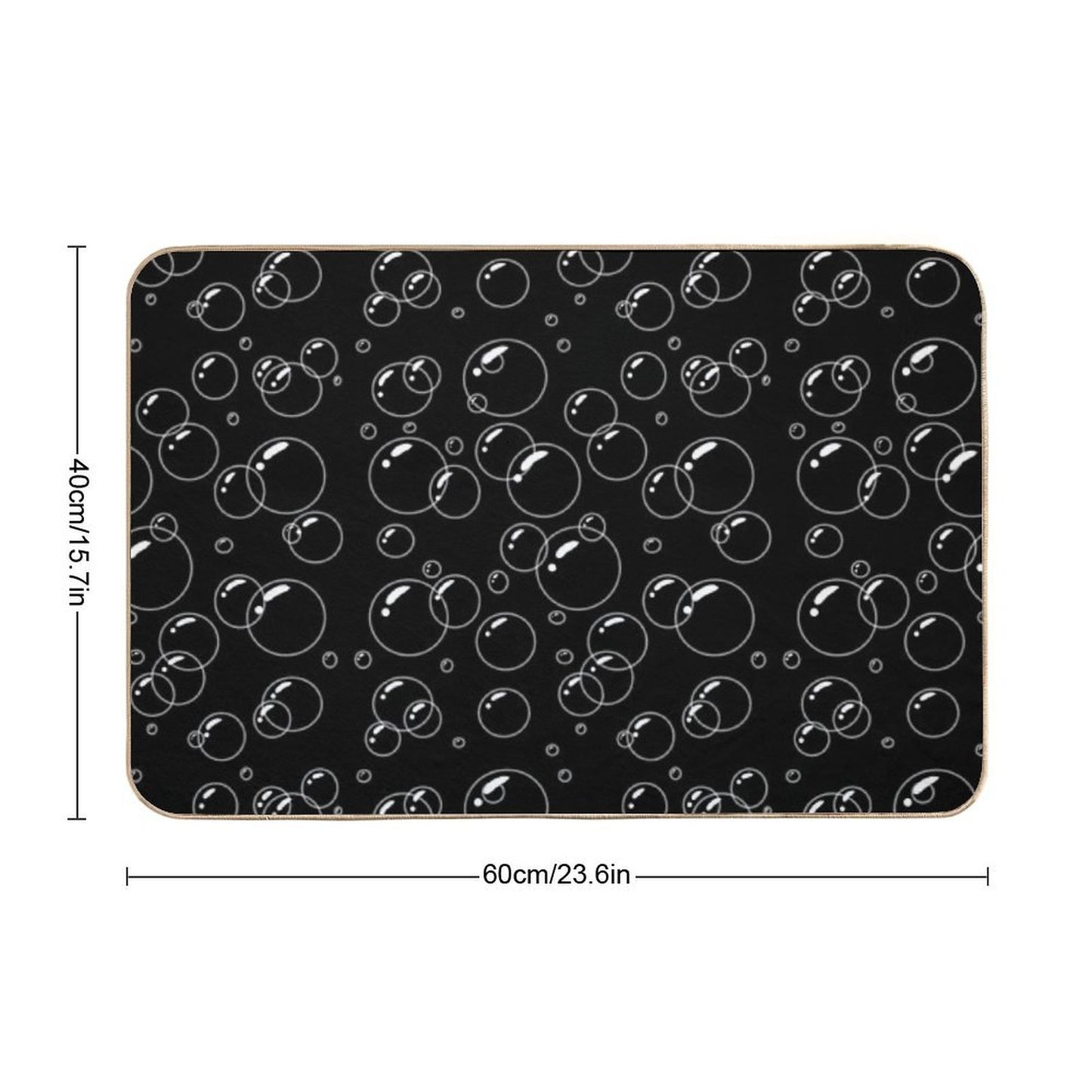 Black And White Bubble Pattern Easy To Clean Bath Mat