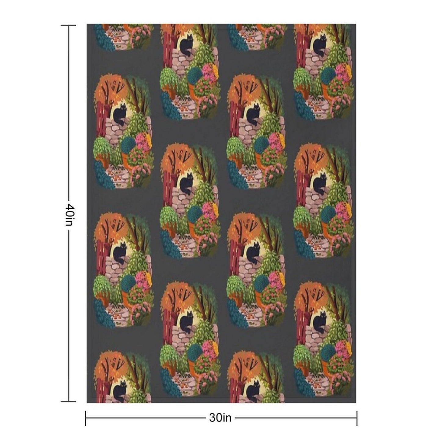 Cat in The Garden Velvety-soft Throw Blanket