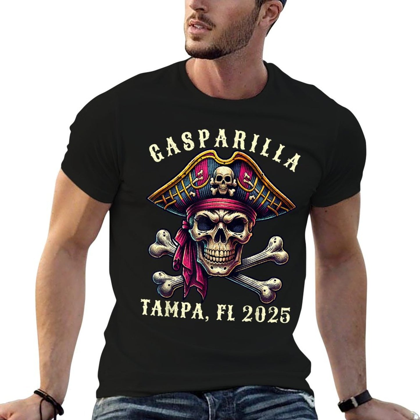 Gasparilla 2025 Pirate Festival Tampa FL Wrinkle-resistant T-Shirt